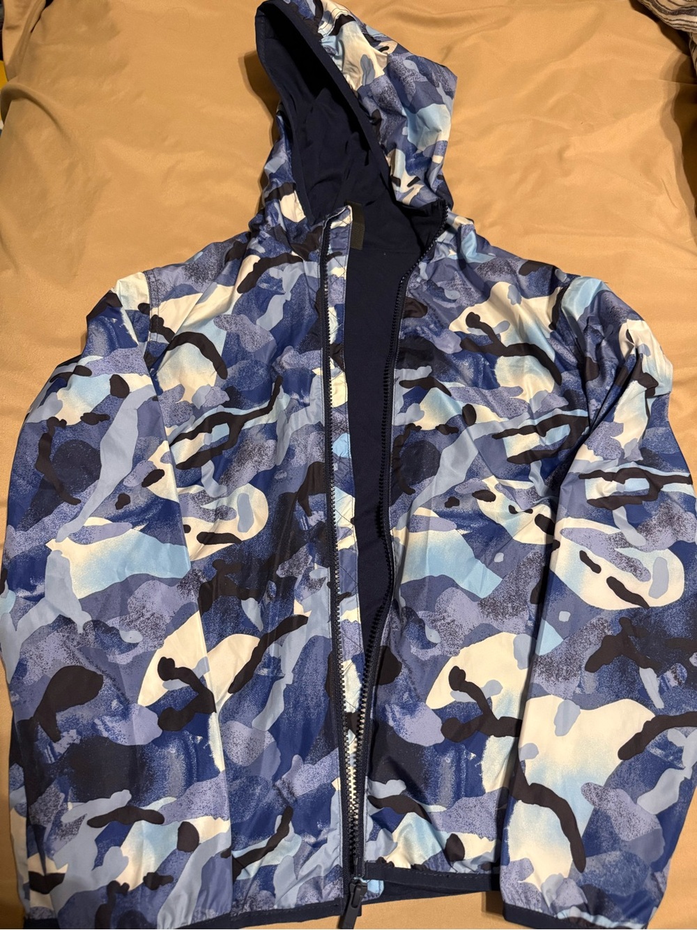 all in motion Kids Blue Camo Hooded Windbreaker